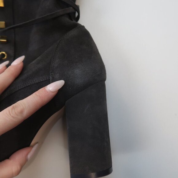 Stuart Weitzman Veruka Suede High Heel Lace Up Boots 10 - Picture 7 of 10